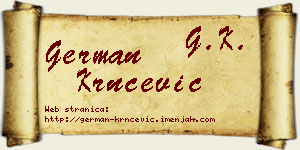 German Krnčević vizit kartica